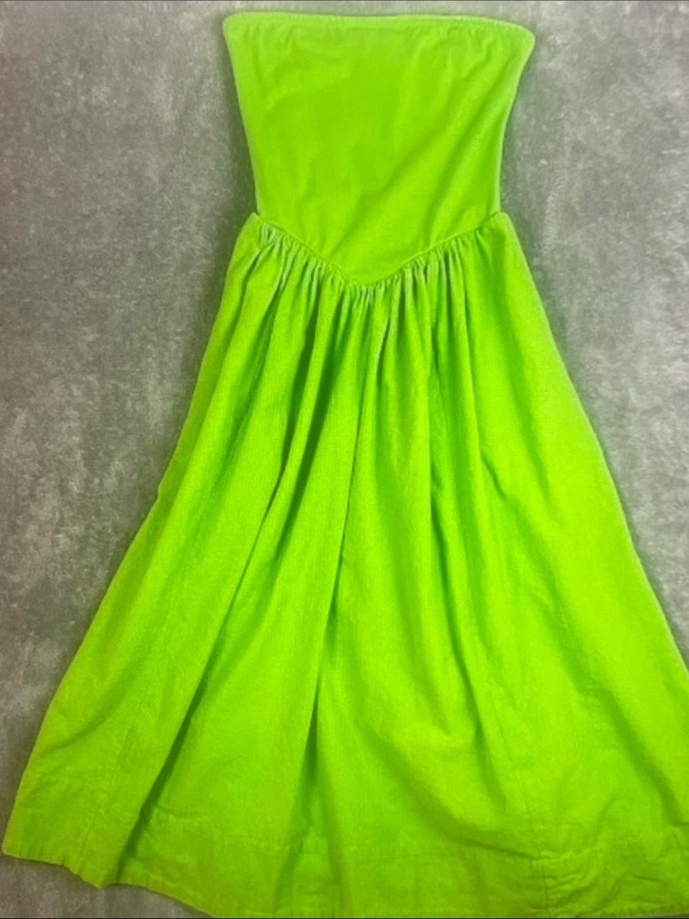 Free People Strapless Neon Green Midi Dress - Picture 1 of 6
